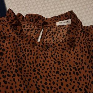 Charming Charlie Leopard Print Skirt - Brown and Black